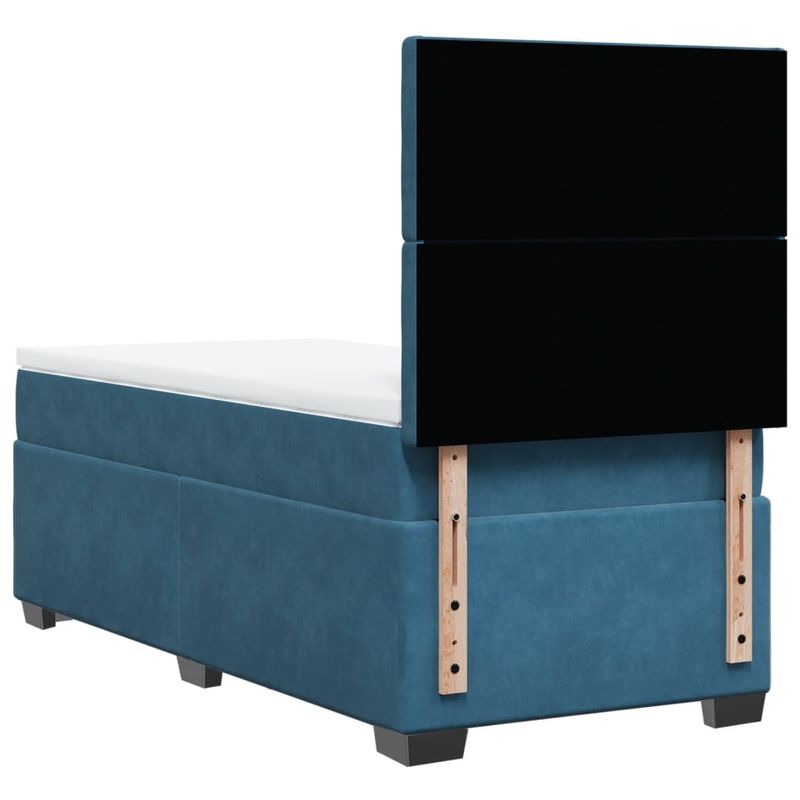 Casa si Gradina - Mobilier - Paturi si accesorii - Paturi - Pat box spring cu saltea, albastru, 90x200 cm, catifea - Infinity.ro