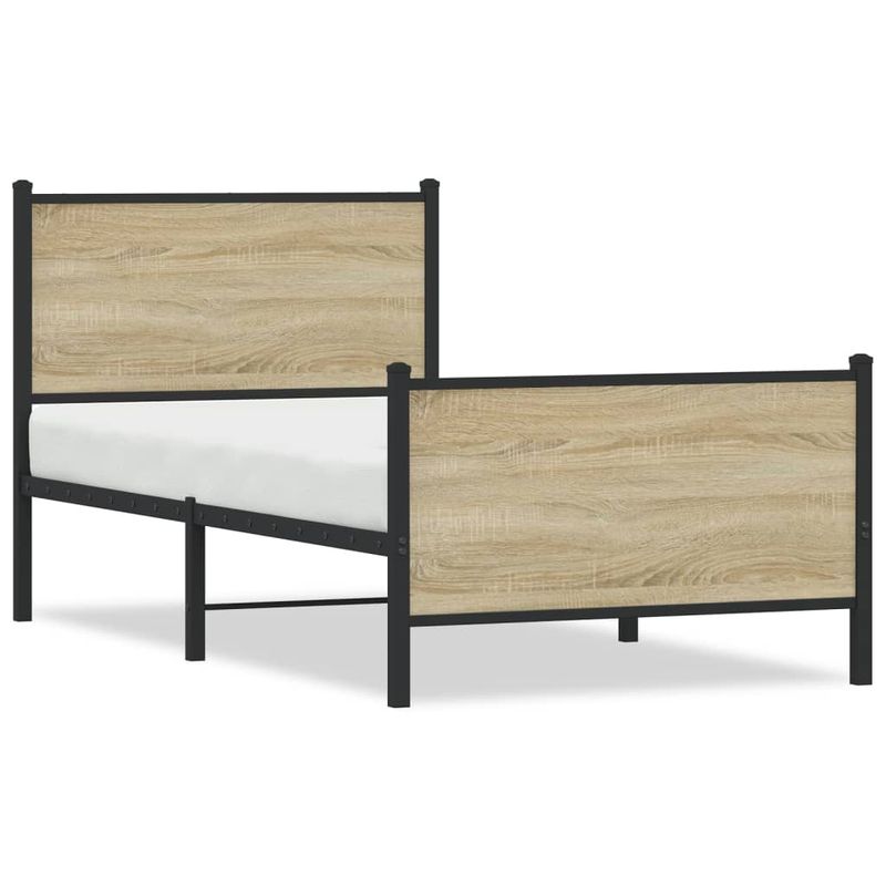 Casa si Gradina - Mobilier - Paturi si accesorii - Paturi - Cadru pat metalic cu tablie la cap/picioare, 75x190 cm - Infinity.ro