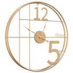 Casa si Gradina - Decoratiuni - Ceasuri - Ceas de perete, auriu, 50 cm, fier - Infinity.ro