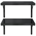 Casa si Gradina - Mobilier - Biblioteci si rafturi - Rafturi - Rafturi de perete, 2 buc., 50x40 cm, negru otel inoxidabil - Infinity.ro