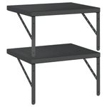 Casa si Gradina - Mobilier - Biblioteci si rafturi - Rafturi - Rafturi de perete, 2 buc., 50x40 cm, negru otel inoxidabil - Infinity.ro