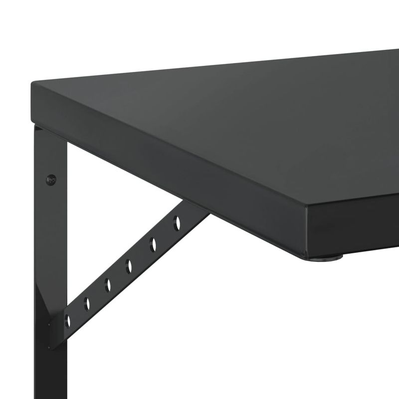 Casa si Gradina - Mobilier - Biblioteci si rafturi - Rafturi - Rafturi de perete, 2 buc., 50x40 cm, negru otel inoxidabil - Infinity.ro