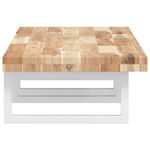 Casa si Gradina - Mobilier - Biblioteci si rafturi - Rafturi - Raft pentru lavoar montat pe perete, otel și lemn masiv acacia, maro și alb, mărime 140x40x4 cm, model dreptunghiular - Infinity.ro