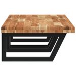 Casa si Gradina - Mobilier - Biblioteci si rafturi - Rafturi - Raft pentru lavoar montat pe perete, otel și lemn masiv acacia, maro închis și negru, mărime 120x50x4 cm, model trapez - Infinity.ro