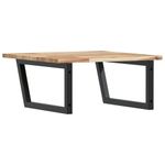 Casa si Gradina - Mobilier - Biblioteci si rafturi - Rafturi - Raft pentru lavoar montat pe perete, otel și lemn masiv acacia, maro și negru, mărime 60x60x2 cm, model trapez - Infinity.ro