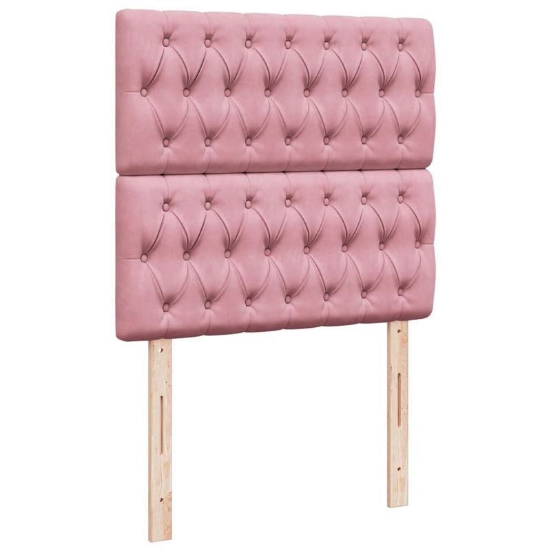 Casa si Gradina - Mobilier - Paturi si accesorii - Paturi - Pat box spring cu saltea, roz, 100x200 cm, catifea - Infinity.ro
