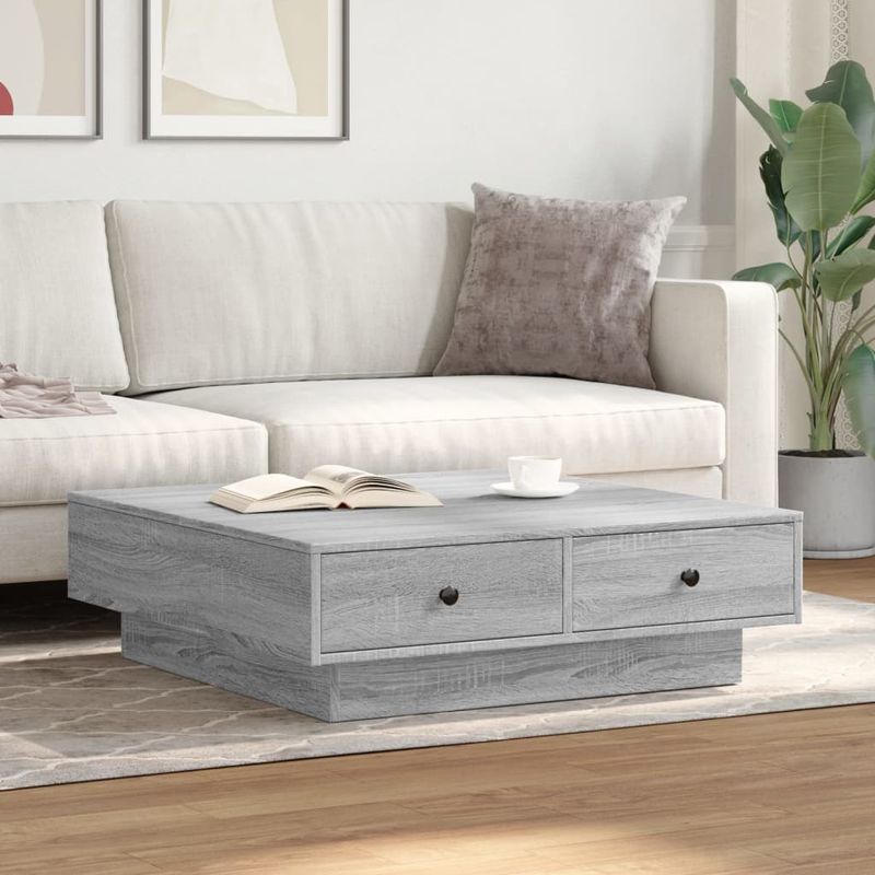 Casa si Gradina - Mobilier - Mese si birouri - Masute de cafea - Masuta de cafea, gri sonoma, 90x90x28 cm, lemn prelucrat - Infinity.ro
