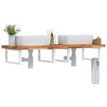 Casa si Gradina - Mobilier - Biblioteci si rafturi - Rafturi - Raft pentru lavoar montat pe perete, otel și lemn masiv acacia, maro închis și alb, mărime 160x50x4 cm, model dreptunghiular - Infinity.ro