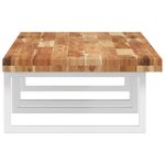 Casa si Gradina - Mobilier - Biblioteci si rafturi - Rafturi - Raft pentru lavoar montat pe perete, otel și lemn masiv acacia, maro închis și alb, mărime 160x50x4 cm, model dreptunghiular - Infinity.ro