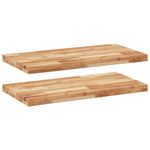 Casa si Gradina - Mobilier - Biblioteci si rafturi - Rafturi - Rafturi suspendate 2 buc. 80x40x4 cm lemn masiv acacia netratat, finisat în ulei - Infinity.ro