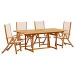 Casa si Gradina - Gradina si terasa - Mobilier exterior - Seturi mobila gradina - Set mobilier de gradina, 5 piese, lemn masiv acacia/textilena - Infinity.ro