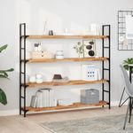 Casa si Gradina - Mobilier - Biblioteci si rafturi - Rafturi - Rafturi suspendate 4 buc. 140x20x4cm lemn masiv acacia netratat, finisat în ulei - Infinity.ro