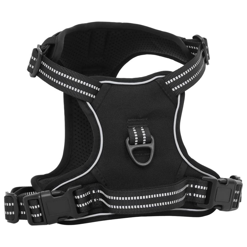 Petshop - Accesorii petshop - Zgarzi, lese si hamuri - Hamuri - Ham pentru caini cu plumb si guler, reglabil, negru, S - Infinity.ro