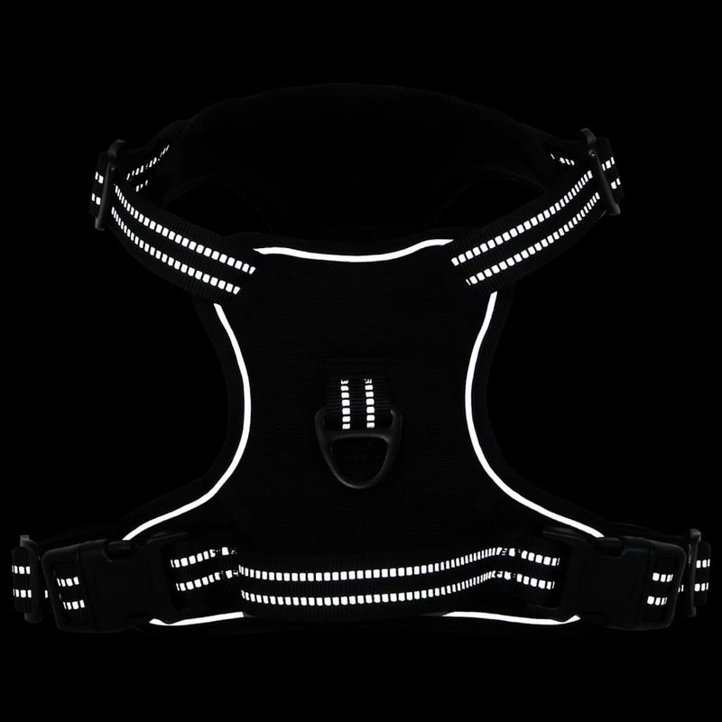 Petshop - Accesorii petshop - Zgarzi, lese si hamuri - Hamuri - Ham pentru caini cu plumb si guler, reglabil, negru, S - Infinity.ro