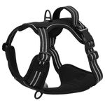 Petshop - Accesorii petshop - Zgarzi, lese si hamuri - Hamuri - Ham pentru caini cu plumb si guler, reglabil, negru, S - Infinity.ro