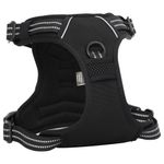 Petshop - Accesorii petshop - Zgarzi, lese si hamuri - Hamuri - Ham pentru caini cu plumb si guler, reglabil, negru, S - Infinity.ro