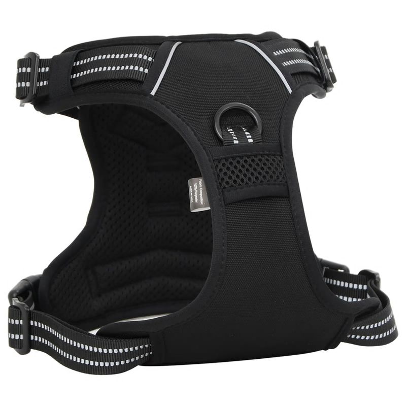 Petshop - Accesorii petshop - Zgarzi, lese si hamuri - Hamuri - Ham pentru caini cu plumb si guler, reglabil, negru, S - Infinity.ro