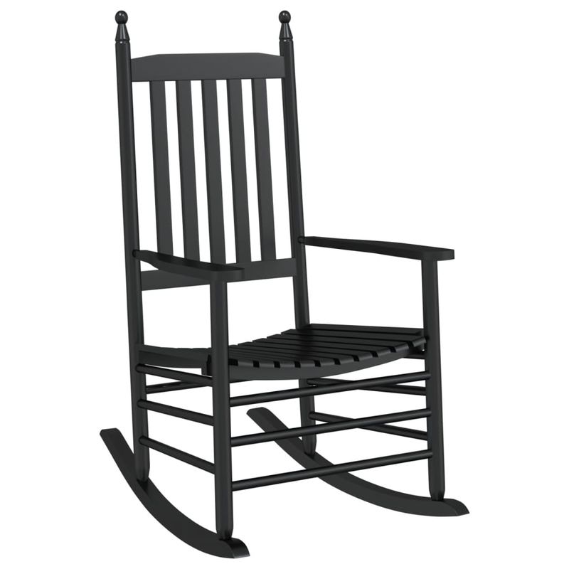 Casa si Gradina - Gradina si terasa - Balansoare si hamace - Balansoare - Scaune balansoare 2 buc. cu masa pliabila negru lemn masiv plop - Infinity.ro