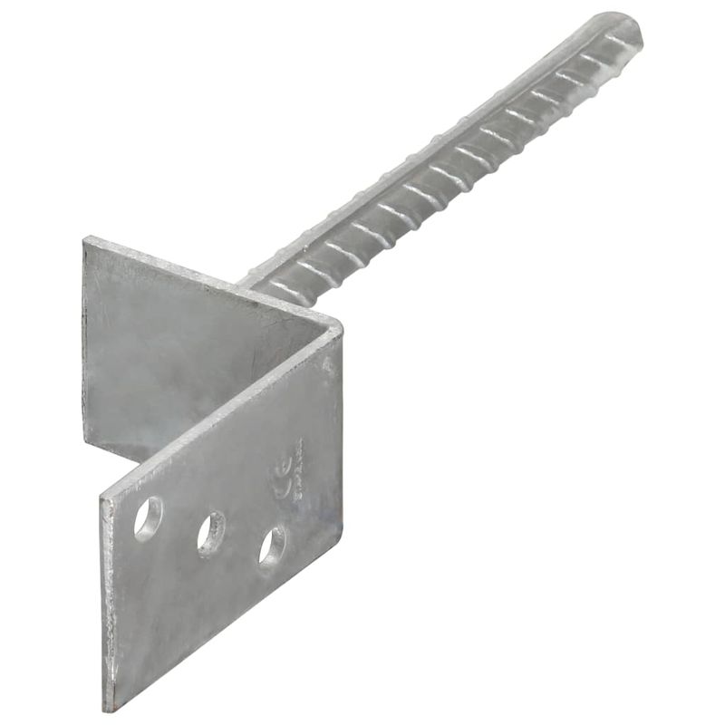 Casa si Gradina - Gradina si terasa - Garduri, panouri si accesorii - Ancore de gard, 12 buc., argintiu, 8x6x30 cm, otel galvanizat - Infinity.ro