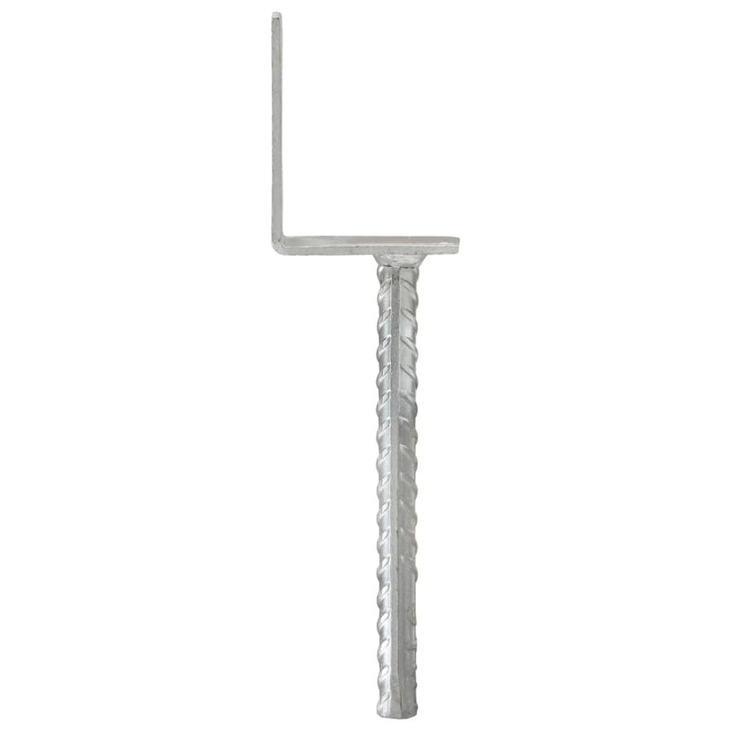 Casa si Gradina - Gradina si terasa - Garduri, panouri si accesorii - Ancore de gard, 12 buc., argintiu, 8x6x30 cm, otel galvanizat - Infinity.ro