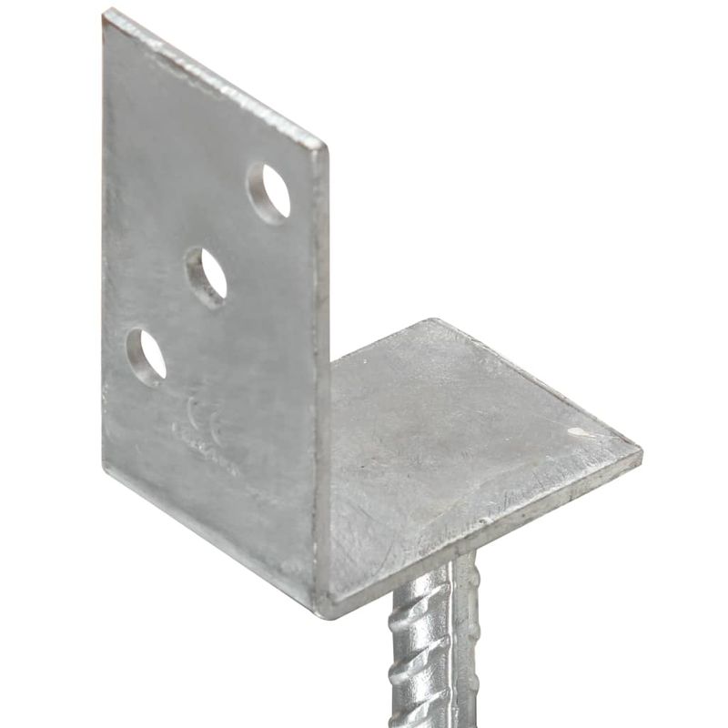 Casa si Gradina - Gradina si terasa - Garduri, panouri si accesorii - Ancore de gard, 12 buc., argintiu, 8x6x30 cm, otel galvanizat - Infinity.ro