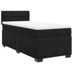 Casa si Gradina - Mobilier - Paturi si accesorii - Paturi - Pat cu arcuri cu saltea, negru, de o persoana, catifea, model design cu nasturi - Infinity.ro