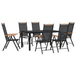 Casa si Gradina - Gradina si terasa - Mobilier exterior - Seturi mobila gradina - Set mobilier pentru gradina, 7 piese, negru, aluminiu - Infinity.ro
