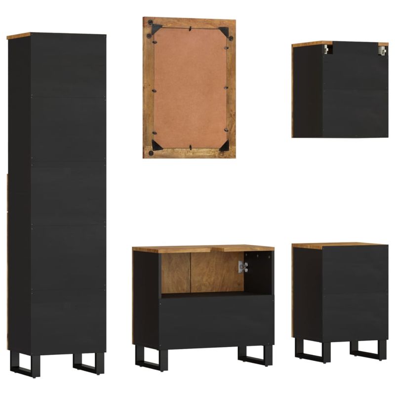 Casa si Gradina - Mobilier - Seturi de mobilier - Seturi baie - Set mobilier de baie, 5 piese, lemn masiv de mango - Infinity.ro