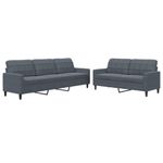 Casa si Gradina - Mobilier - Seturi de mobilier - Seturi living - Set de canapele cu perne, 2 piese, gri inchis, catifea - Infinity.ro
