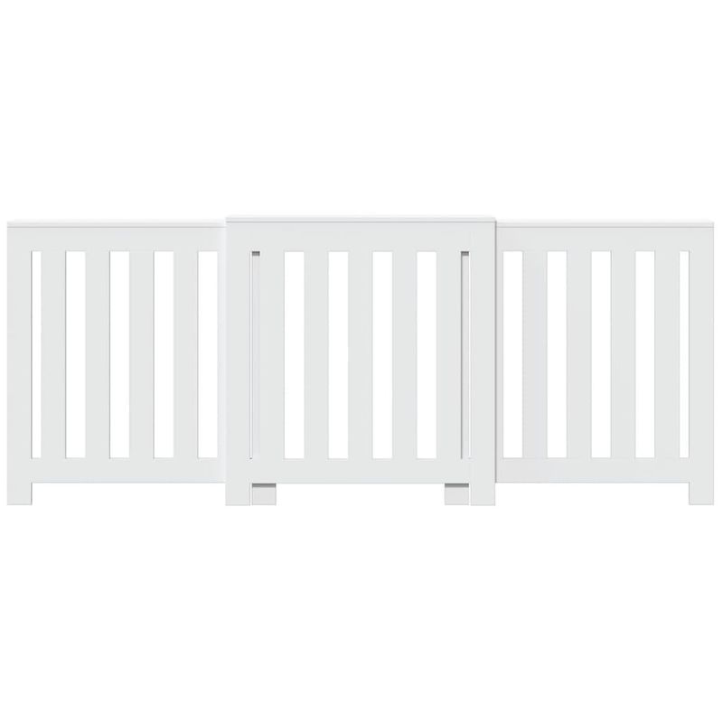 Casa si Gradina - Termice - Calorifere si accesorii - Accesorii calorifere - Masca pentru calorifer, alb, 205x21,5x83,5 cm, lemn prelucrat, design lamele verticale - Infinity.ro