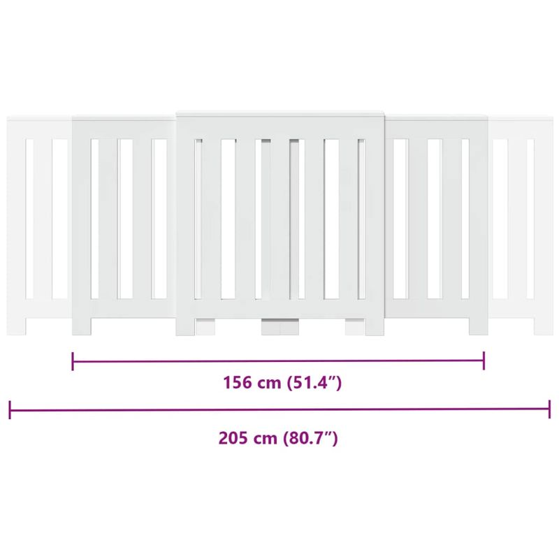 Casa si Gradina - Termice - Calorifere si accesorii - Accesorii calorifere - Masca pentru calorifer, alb, 205x21,5x83,5 cm, lemn prelucrat, design lamele verticale - Infinity.ro