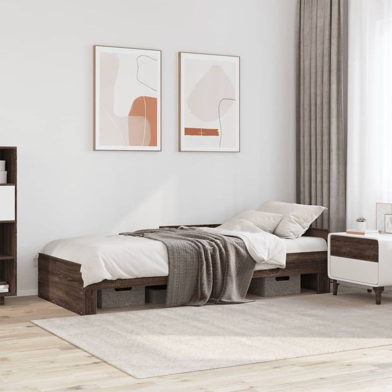 Casa si Gradina - Mobilier - Paturi si accesorii - Paturi - Cadru de pat, stejar maro, 100x200 cm, lemn prelucrat - Infinity.ro