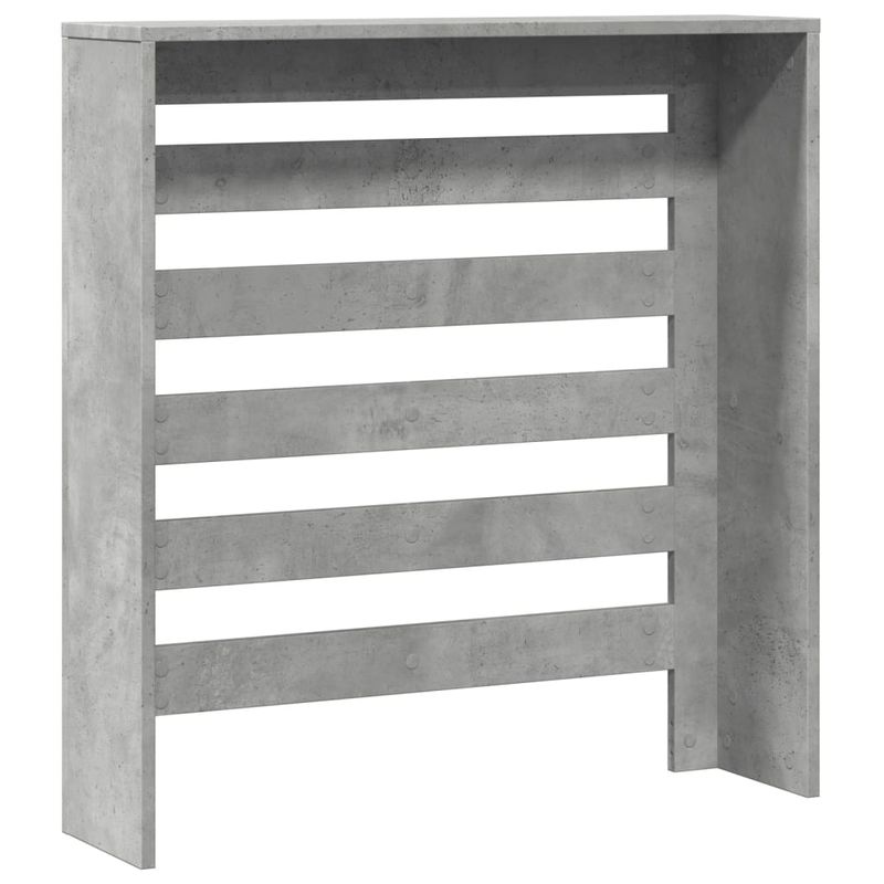 Casa si Gradina - Termice - Calorifere si accesorii - Accesorii calorifere - Masca pentru calorifer, gri beton, 78x20x82 cm, lemn prelucrat, design șipci orizontale - Infinity.ro