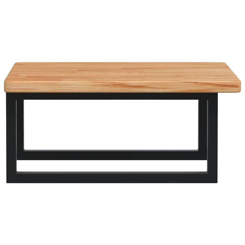 Casa si Gradina - Mobilier - Biblioteci si rafturi - Rafturi - Raft pentru lavoar montat pe perete, otel și lemn masiv stejar, maro deschis și negru, mărime 50x50x2.5 cm, model dreptunghiular - Infinity.ro
