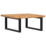 Casa si Gradina - Mobilier - Biblioteci si rafturi - Rafturi - Raft pentru lavoar montat pe perete, otel și lemn masiv stejar, maro deschis și negru, mărime 50x50x2.5 cm, model dreptunghiular - Infinity.ro