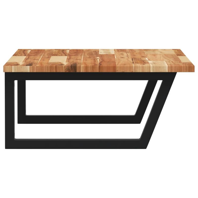 Casa si Gradina - Mobilier - Biblioteci si rafturi - Rafturi - Raft pentru lavoar montat pe perete, otel și lemn masiv acacia, maro închis și negru, mărime 100x60x2 cm, model trapez - Infinity.ro