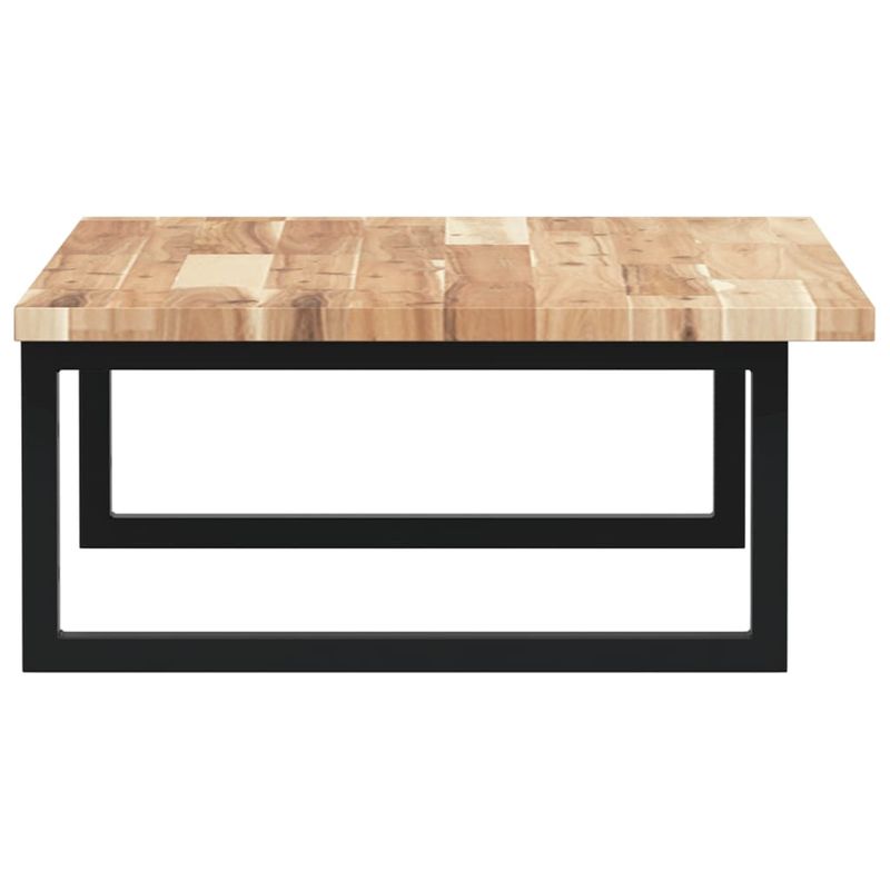Casa si Gradina - Mobilier - Biblioteci si rafturi - Rafturi - Raft pentru lavoar montat pe perete, otel și lemn masiv acacia, maro și negru, mărime 100x50x2 cm, model dreptunghiular - Infinity.ro