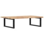 Casa si Gradina - Mobilier - Biblioteci si rafturi - Rafturi - Raft pentru lavoar montat pe perete, otel și lemn masiv acacia, maro și negru, mărime 100x50x2 cm, model dreptunghiular - Infinity.ro