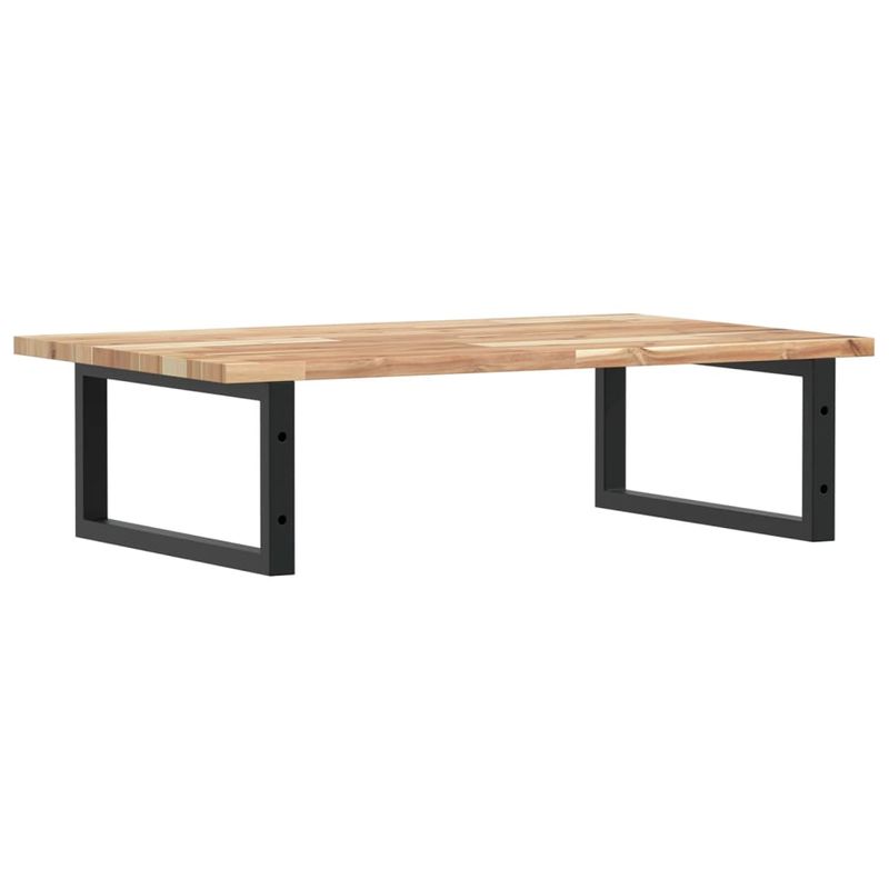 Casa si Gradina - Mobilier - Biblioteci si rafturi - Rafturi - Raft pentru lavoar montat pe perete, otel și lemn masiv acacia, maro și negru, mărime 100x50x2 cm, model dreptunghiular - Infinity.ro