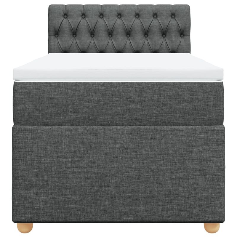 Casa si Gradina - Mobilier - Paturi si accesorii - Paturi - Pat box spring cu saltea, gri inchis, 90x190 cm, textil - Infinity.ro