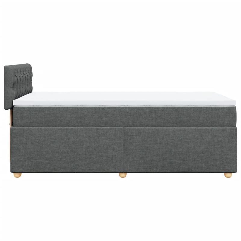 Casa si Gradina - Mobilier - Paturi si accesorii - Paturi - Pat box spring cu saltea, gri inchis, 90x190 cm, textil - Infinity.ro