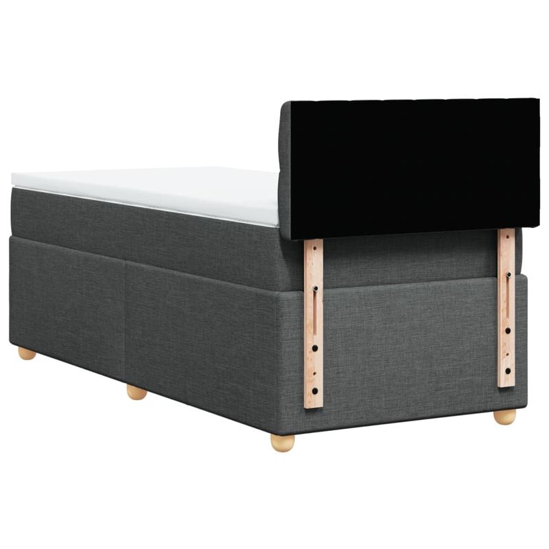 Casa si Gradina - Mobilier - Paturi si accesorii - Paturi - Pat box spring cu saltea, gri inchis, 90x190 cm, textil - Infinity.ro