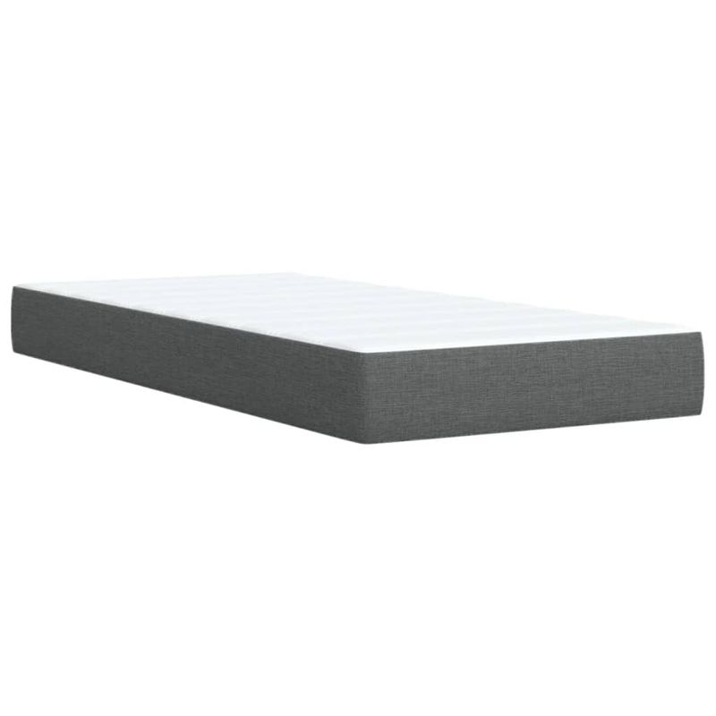 Casa si Gradina - Mobilier - Paturi si accesorii - Paturi - Pat box spring cu saltea, gri inchis, 90x190 cm, textil - Infinity.ro