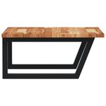 Casa si Gradina - Mobilier - Biblioteci si rafturi - Rafturi - Raft pentru lavoar montat pe perete, otel și lemn masiv acacia, maro închis și negru, mărime 60x60x2 cm, model trapez - Infinity.ro
