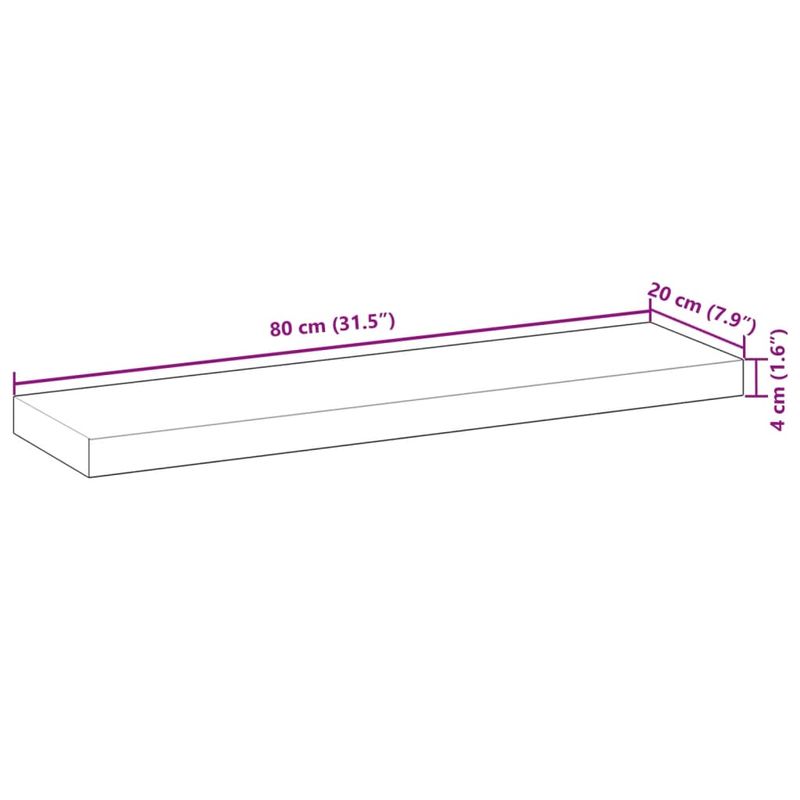 Casa si Gradina - Mobilier - Feronerie si accesorii mobila - Blat masa 80x20x4 cm lemn solid dreptunghiular de acacia, finisat în ulei - Infinity.ro