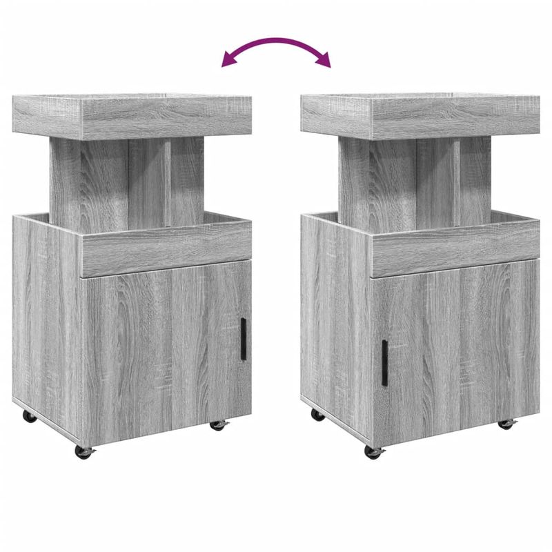 Casa si Gradina - Mobilier - Comode si corpuri - Comode - Carucior de bar, gri sonoma, 50x41x89 cm, lemn prelucrat - Infinity.ro