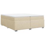 Casa si Gradina - Mobilier - Paturi si accesorii - Paturi - Pat box spring cu saltea, crem, 200x200 cm, textil - Infinity.ro