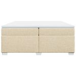 Casa si Gradina - Mobilier - Paturi si accesorii - Paturi - Pat box spring cu saltea, crem, 200x200 cm, textil - Infinity.ro