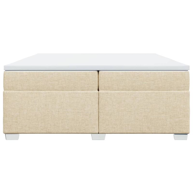 Casa si Gradina - Mobilier - Paturi si accesorii - Paturi - Pat box spring cu saltea, crem, 200x200 cm, textil - Infinity.ro