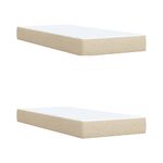 Casa si Gradina - Mobilier - Paturi si accesorii - Paturi - Pat box spring cu saltea, crem, 200x200 cm, textil - Infinity.ro